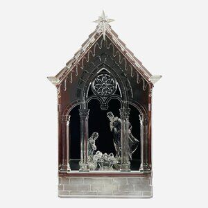 Roman Inc Clear Crystal Look Nativity Chapel Figurine Lighted Holy Family 8"x12"